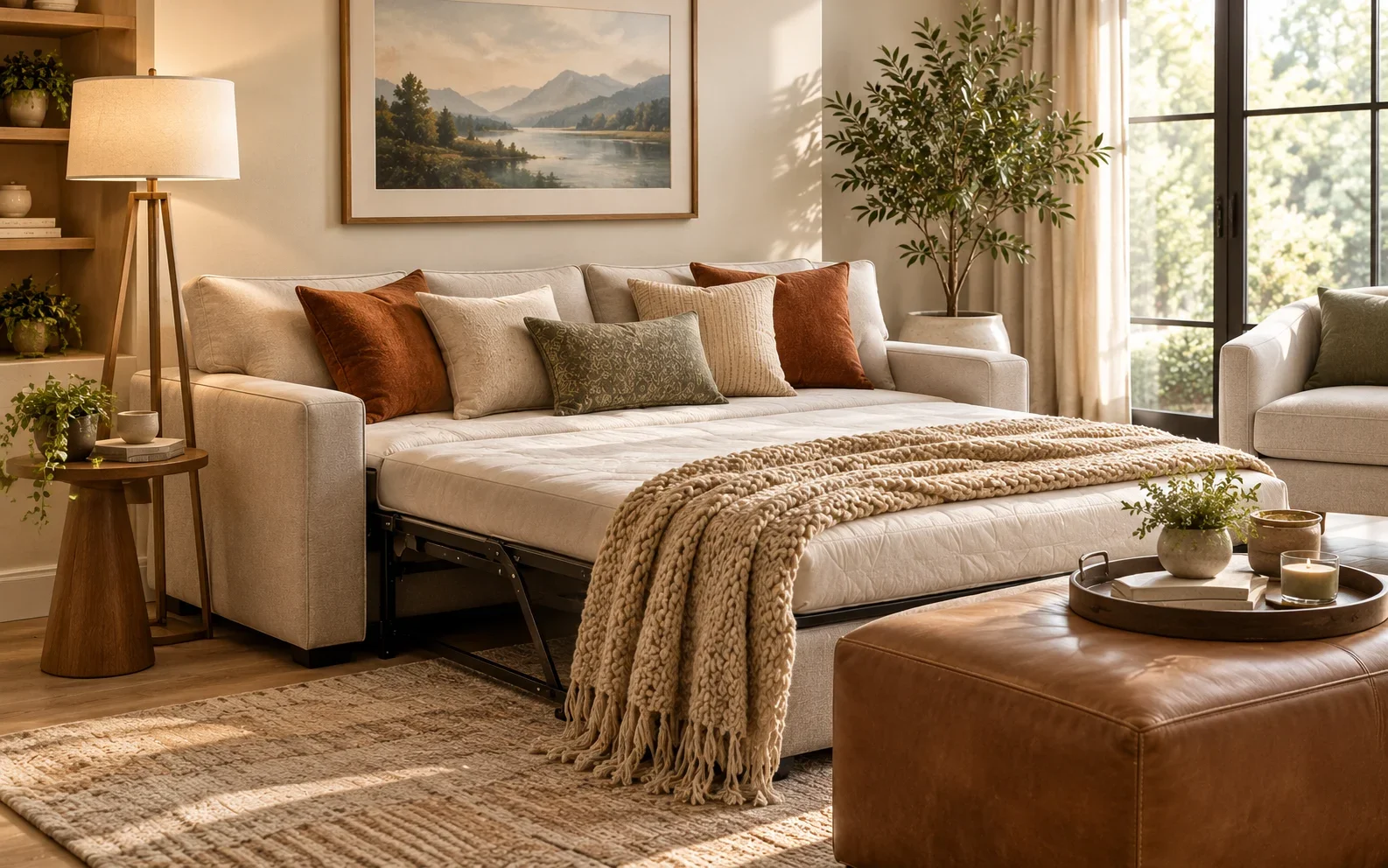 Sleeper Sofa Styling Guide - Living room design and vignette ideas